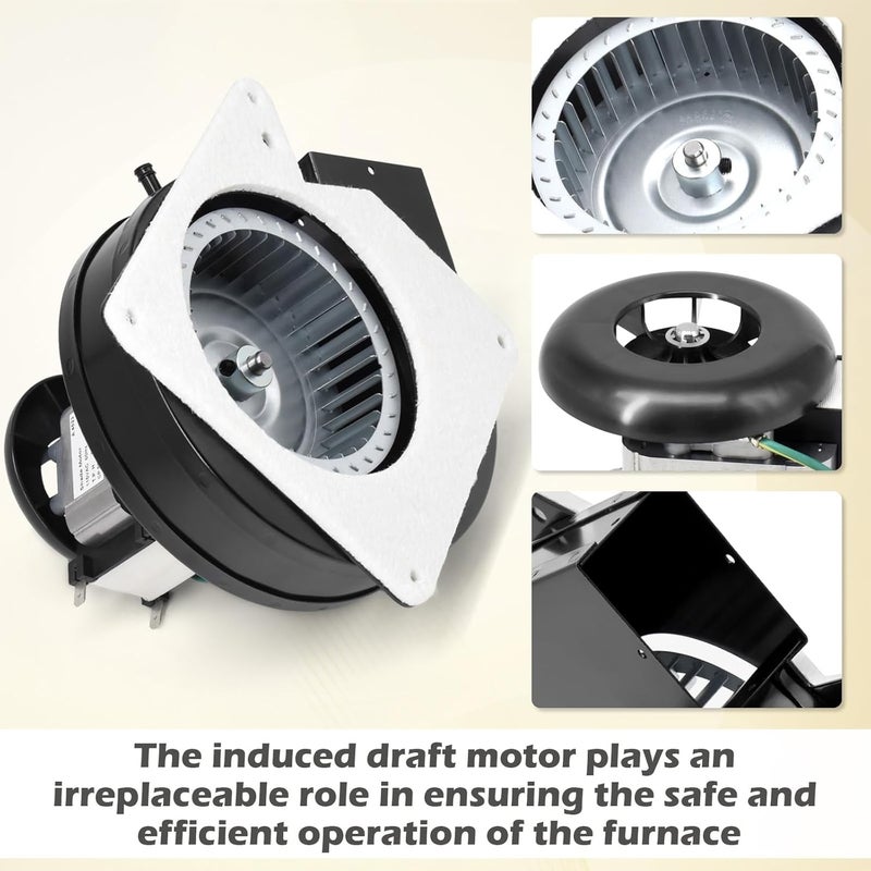 Aibabcue Draft Inducer Motor Replacement Compatible with Goodman B1859005S, B1859005, Jakel J238-112-11128, J238-112-11258 Furnace Exhaust Draft Blower Motor Assembly - Image 5